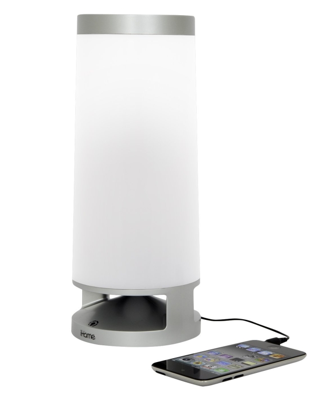 Amazon.com  iHome iPad_iPod_iPhone Speaker_LED Dimmable Table Lamp (Silver) - MAIN