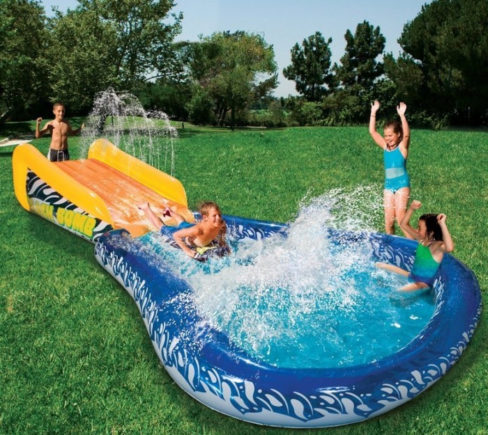 my first water splash and slide