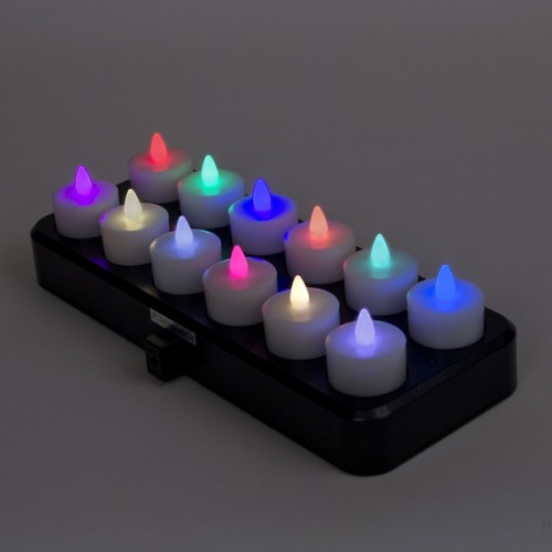 Remote Control LED Rechargeable Tea Lights Set of 12