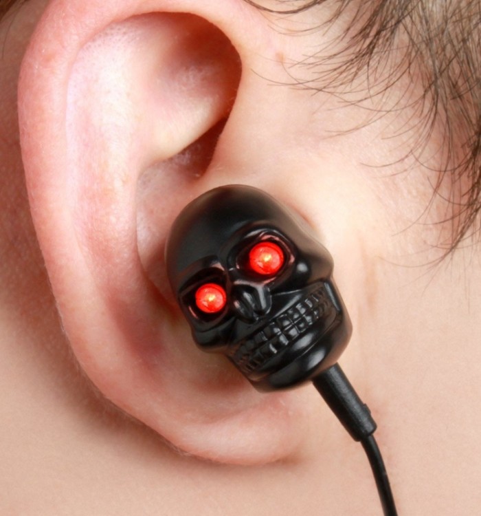 Skull Earbuds LED Light Eyes