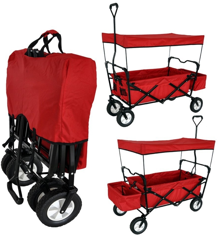 CANOPY GARDEN UTILITY TRAVEL CART WITH HANDLE