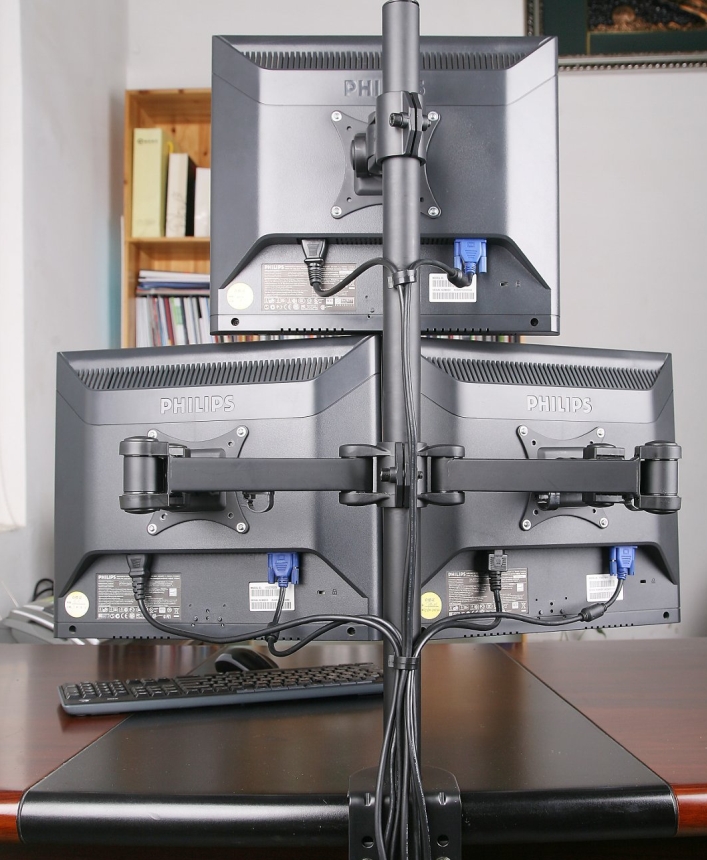 Triple LCD Monitor Desk Mount Stand