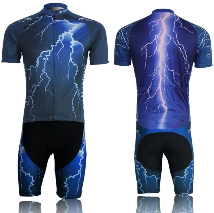 Baleaf Mens Short Sleeve Cycling Jersey Thunder Style