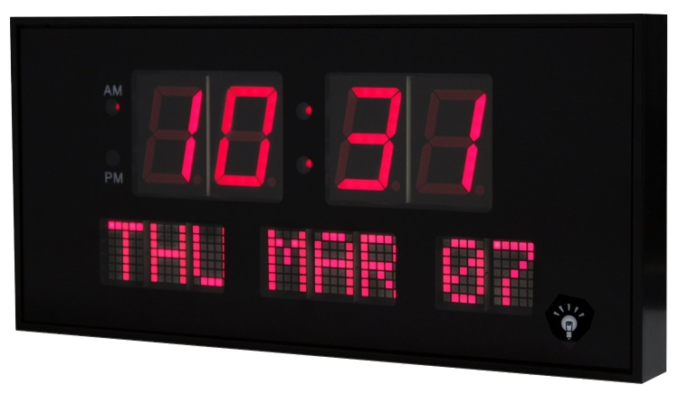 Big Oversized LED Calendar Clock with Day and Date