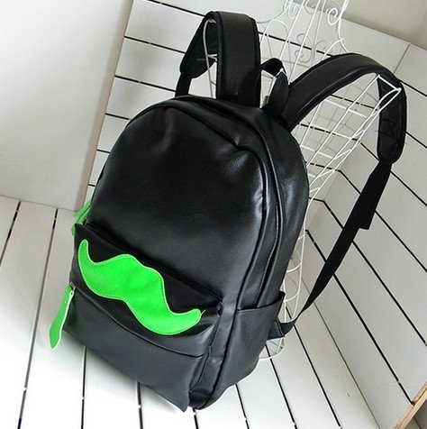 Handlebar Mustache Design Multifunction School Laptop Backpack