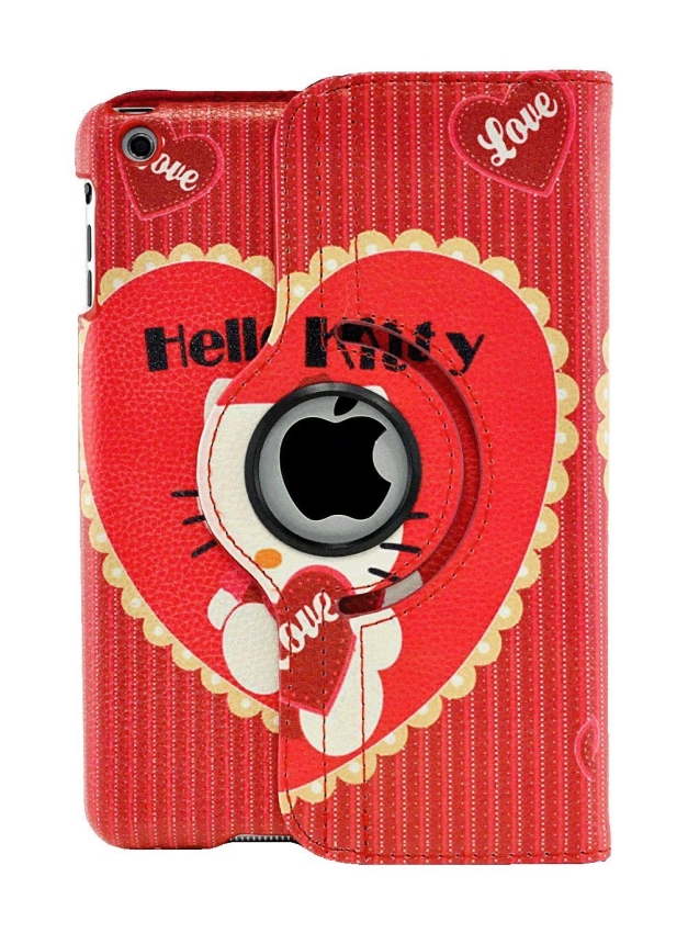 Hello Kitty Design 360 Degree Rotating PU Leather Hard Case for Apple iPad 4 3 2