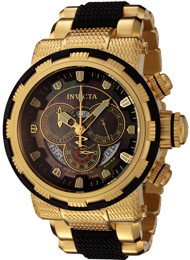 Invicta Men's 18k Gold-Plated and Black Watch