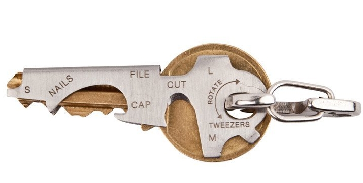 Keytool Multifunction Stainless Steel Key Ring Tool Accessory