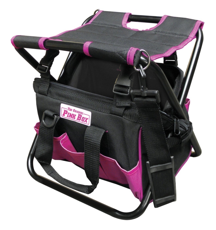 Pink Folding Tool Bag with Seat