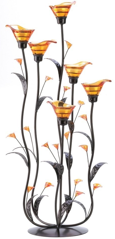 Calla Lily Flower Bunch Tealight Candle Holder