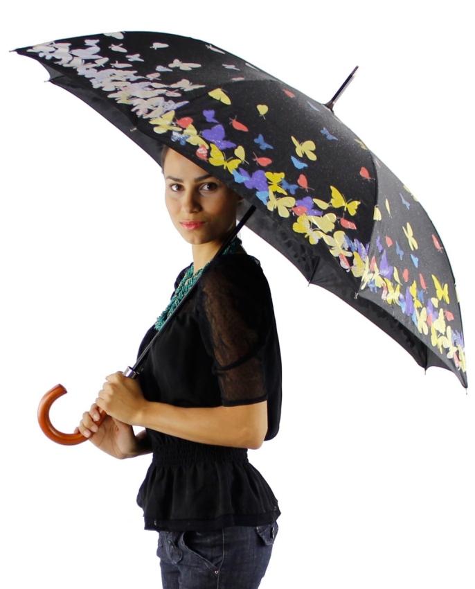 Magic Color Changing Butterfly Print Umbrella