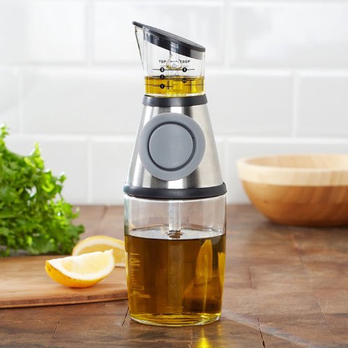 The Smart Kitchen Press Measure Vinegar  Oil Bottle