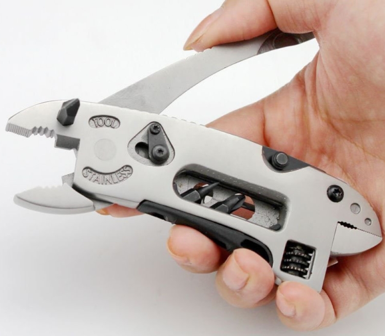 Adjustable Wrench Jaw Screwdriver Pliers Knife Survival Gear