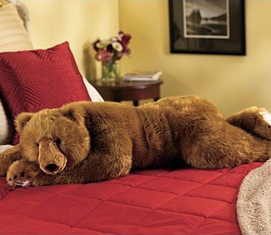 Super-Soft Big Bear Hug Body Pillow with Realistic Accents