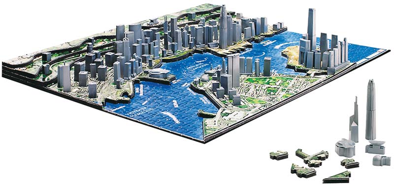 4D Hong Kong Skyline Time Puzzle