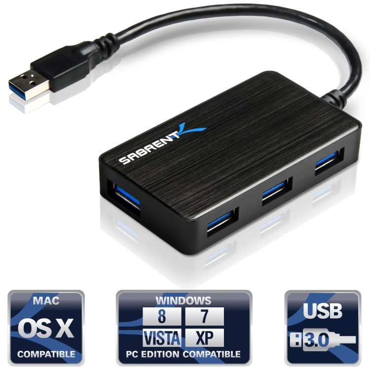 4 Port Portable USB 3.0 Hub
