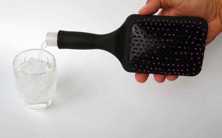 Bev-Brush Paddle Brush Secret Flask