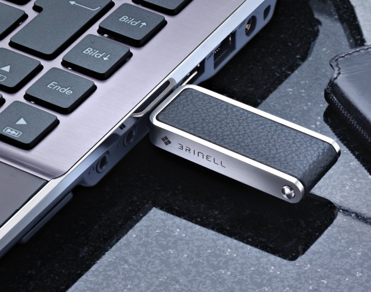 Brinell Stick Single-action 64 GB, Flash Drive USB 3.0, Black Leather