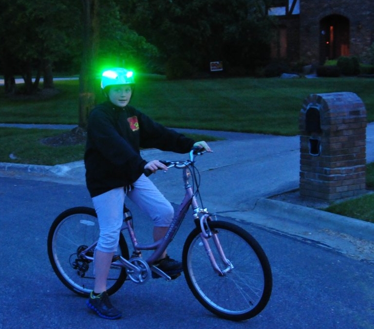 Green LED Helmet Lights