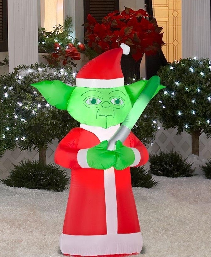 Star Wars Yoda Lighted Airblown Inflatable Father Christmas Santa