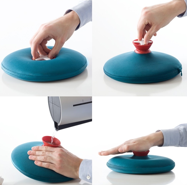 hot-water bottle designed after a pill