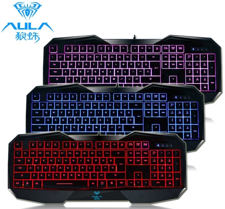 3 Colors LED Backlit Expert Gaming Wired Keyboard