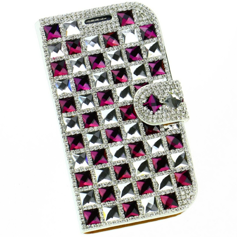 Diamonds PU Leather Wallet Case Cover for Iphone 5 5S
