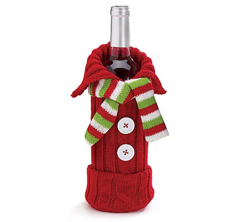 Knit Sweater Scarf Wine Bottle Bag Christmas