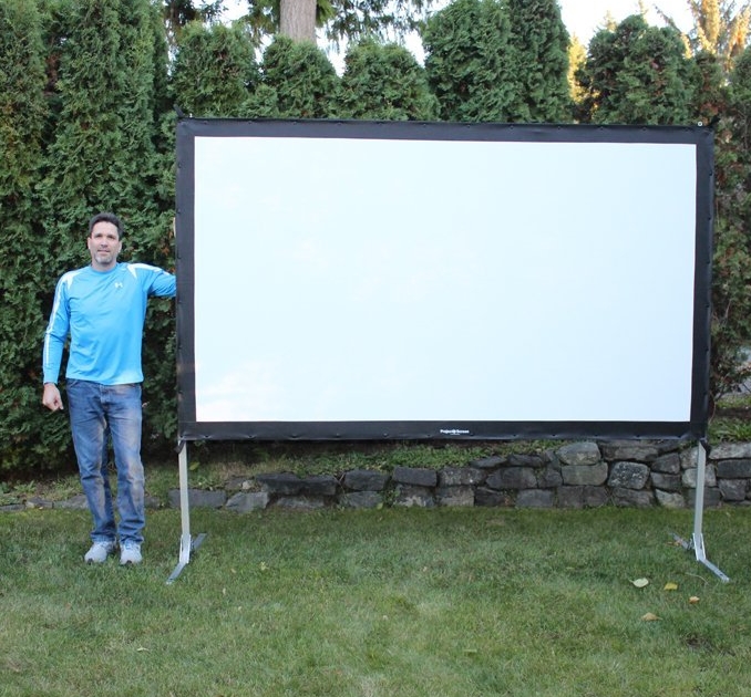 Projectoscreen120hd portable indoor or outdoor movie theater projection screen