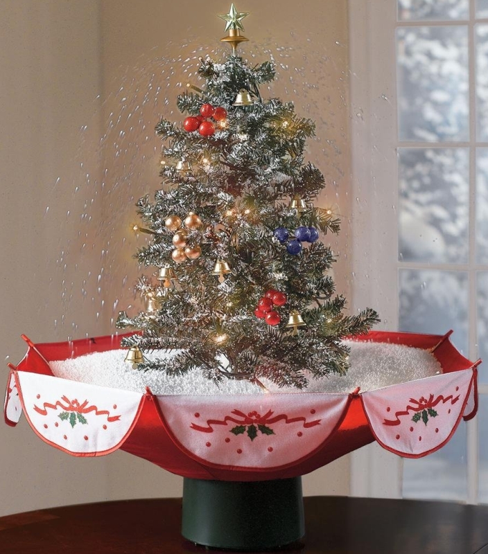 Snowing Holiday Tabletop Christmas Tree With Music