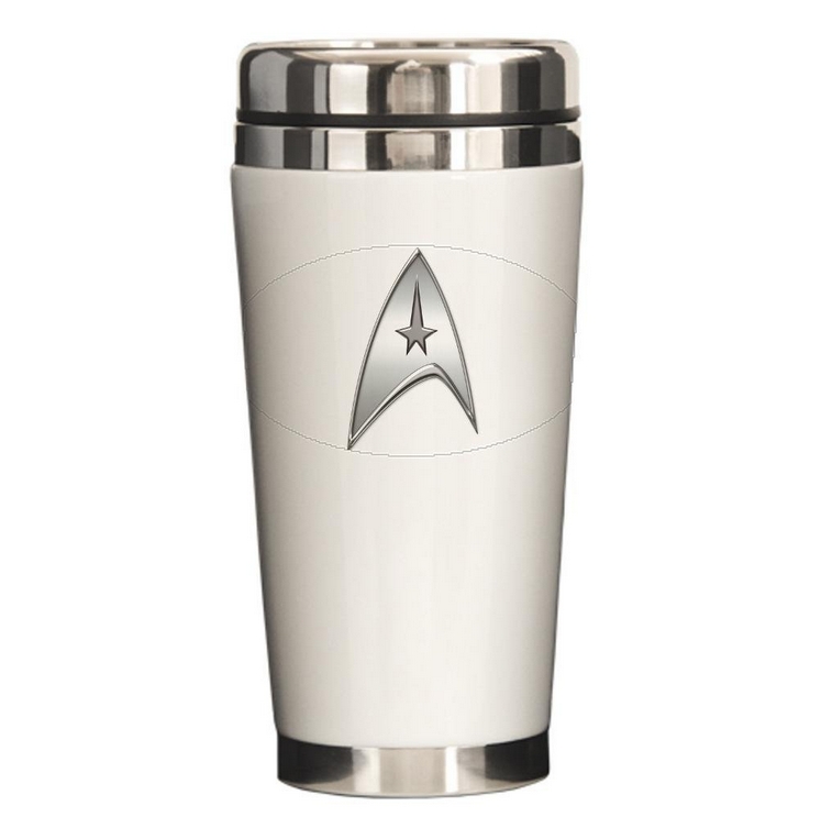 StarTrek Command Silver Signi Ceramic Travel Mug