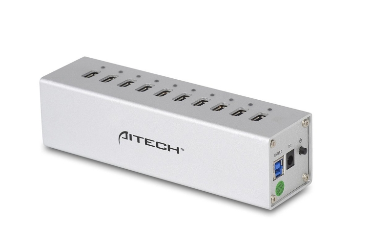 USB 3.0 10 Ports HUB with 12V4A Power Adapter and Power Switch