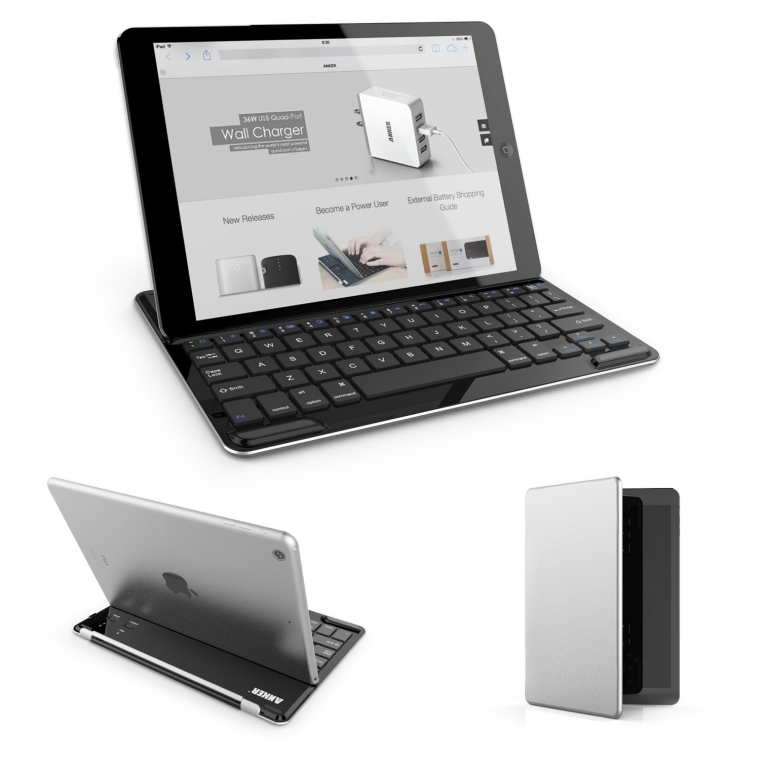 Ultrathin iPad Bluetooth Wireless Aluminum Keyboard Cover with Stand for iPad Air  iPad 5