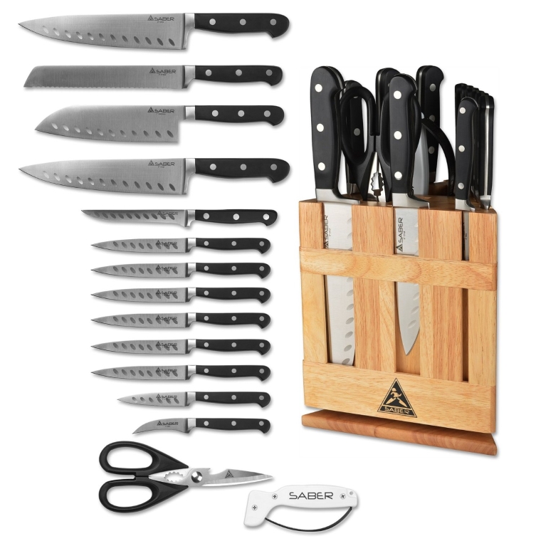 16-Piece Full Tang Professional Quality Knife Set