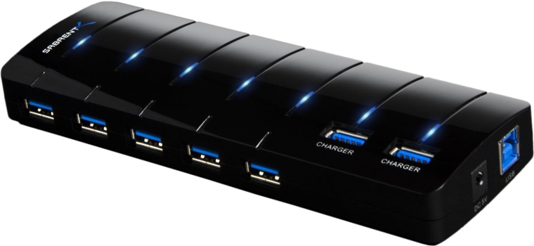 7 Port USB 3.0 Hub with 4A Power Adapter support