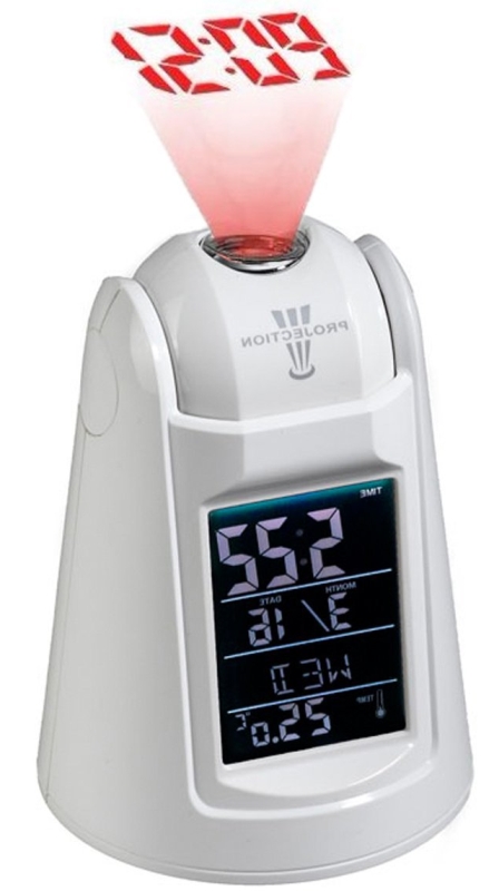 Amango 60° Adjustable Projection Alarm Clock with Voice Control Display,temperature Display