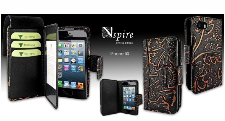 Apple iPhone 55S Piel Frama Black Nspire Leather Wallet (2)