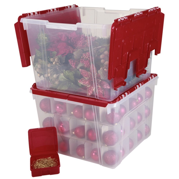 IRIS Holiday Wing Lid Organizer Set with 75 Ornament Dividers