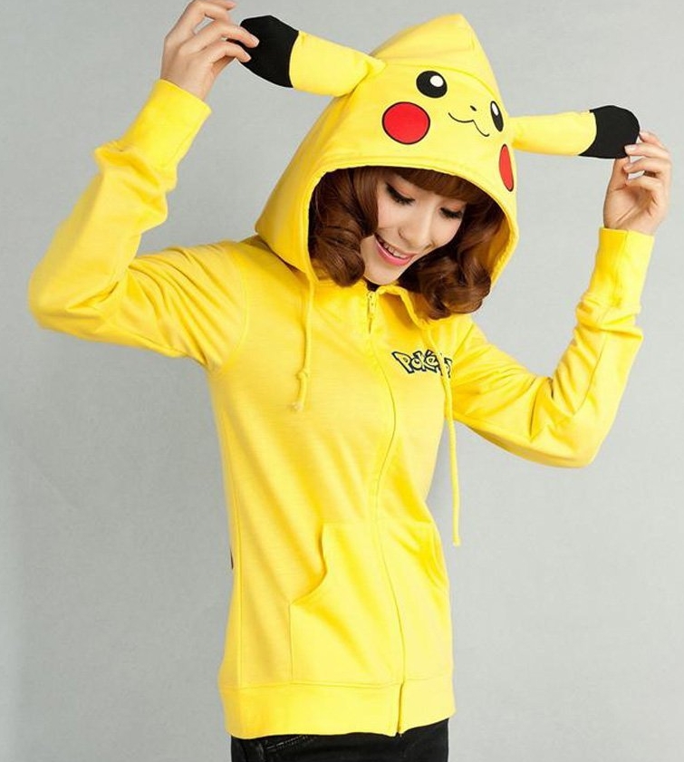 PikachuStitch Zip UP Hoodies Jacket Coat Sweatshirt Costume