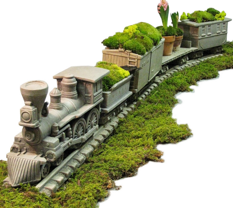 civil war steam locomotive planter