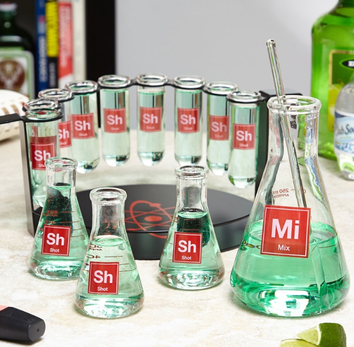 Mad Scientist Shot Glass Bar Set