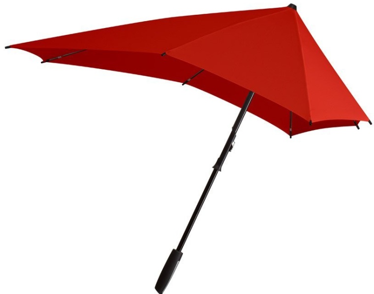 Stormproof Stick Umbrella in Sunset Red