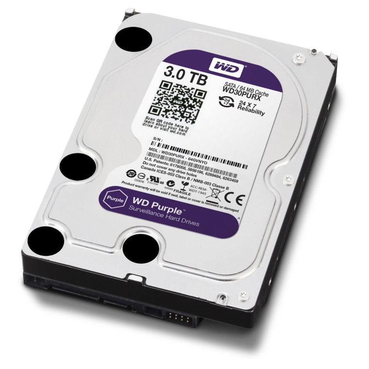 WD 3 TB WD Purple SATA Intellipower 64 MB Cache BulkOEM AV Hard Drive 3