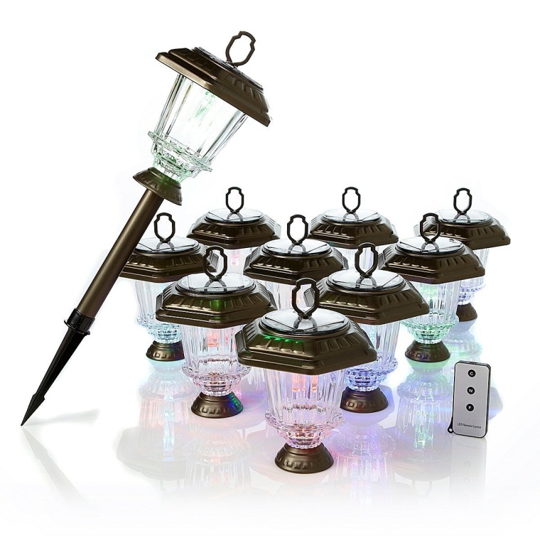 ColorChanging Solar Light 10-pack with Remote Control Bronze