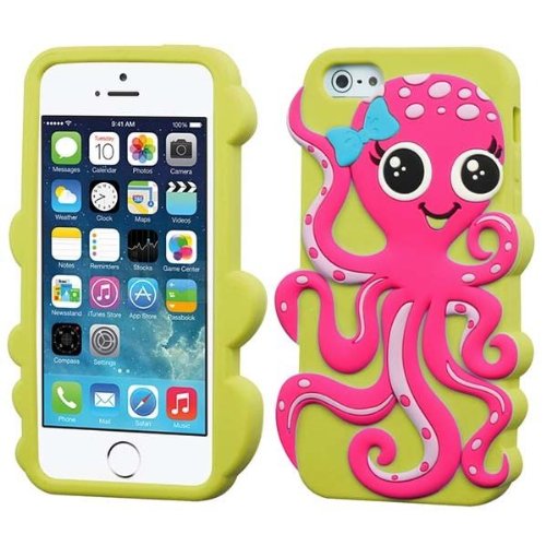 Pink Octopus Gel Skin Case Apple iPhone 5 5S 5C