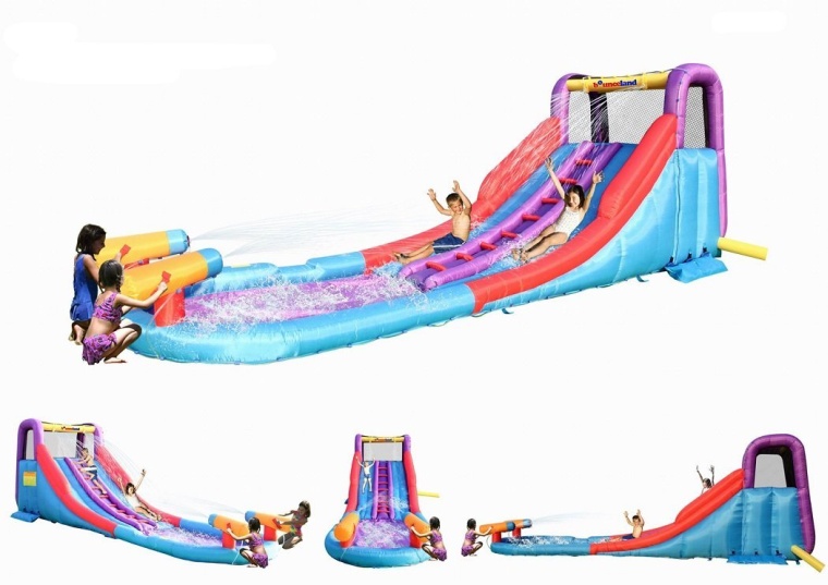 Twin Rapids Inflatable Water Slides with Water Guns