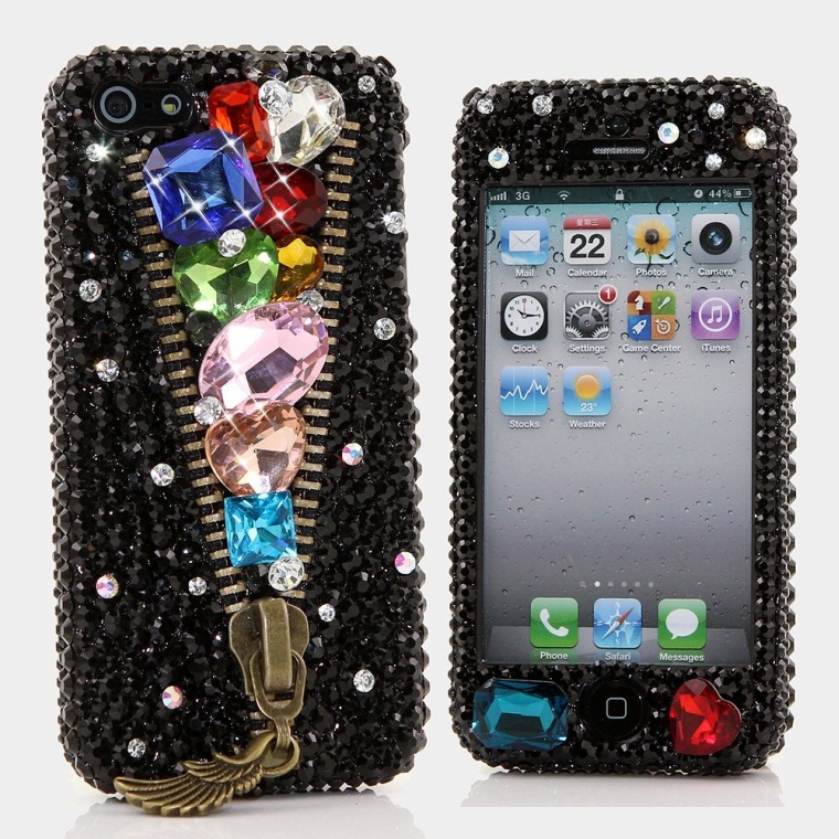 D Luxury Bling iphone 5C Case Cover Faceplate Swarovski Crystals Diamond Sparkle