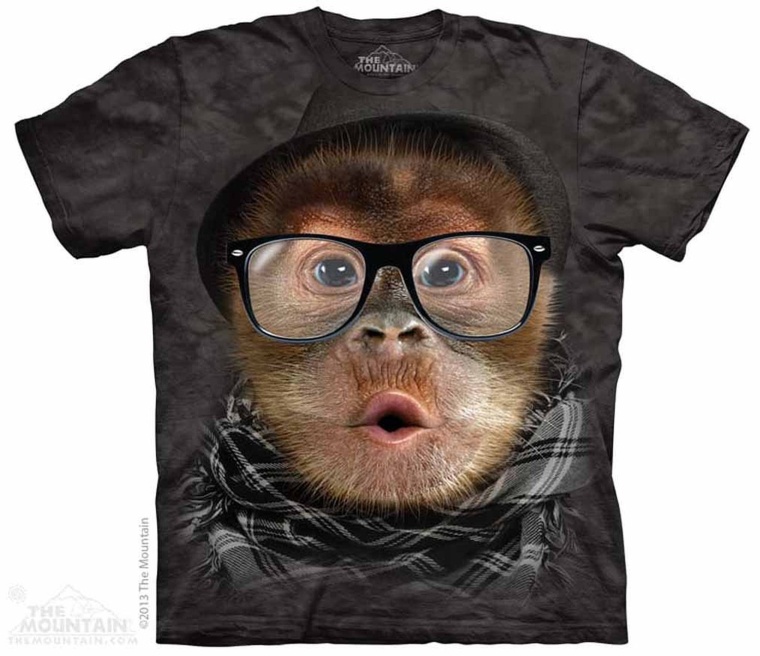 Hipster Orangutan Baby The Mountain Tee Shirt Adult