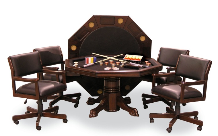 Signature Combination Game Table  Dining table Set with four Game Chairs