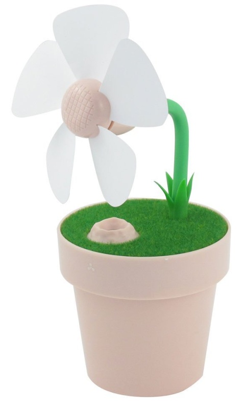 Summer Household Flower Pot Air Purification USB Humidifier Fan Pink